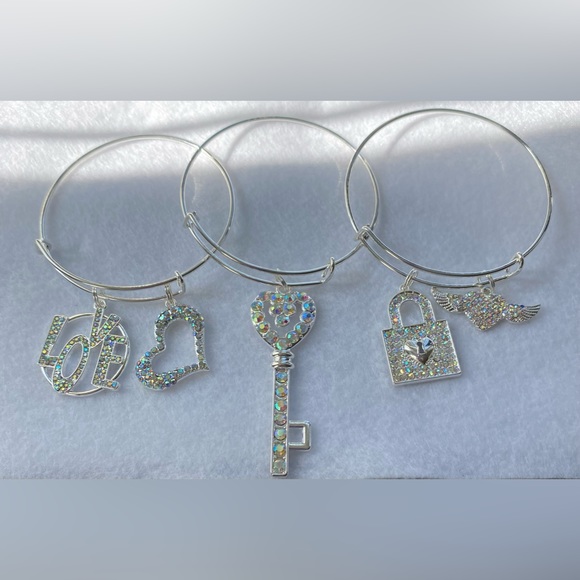 Custom “Love” Charm Bangle Bracelet - Picture 3 of 3